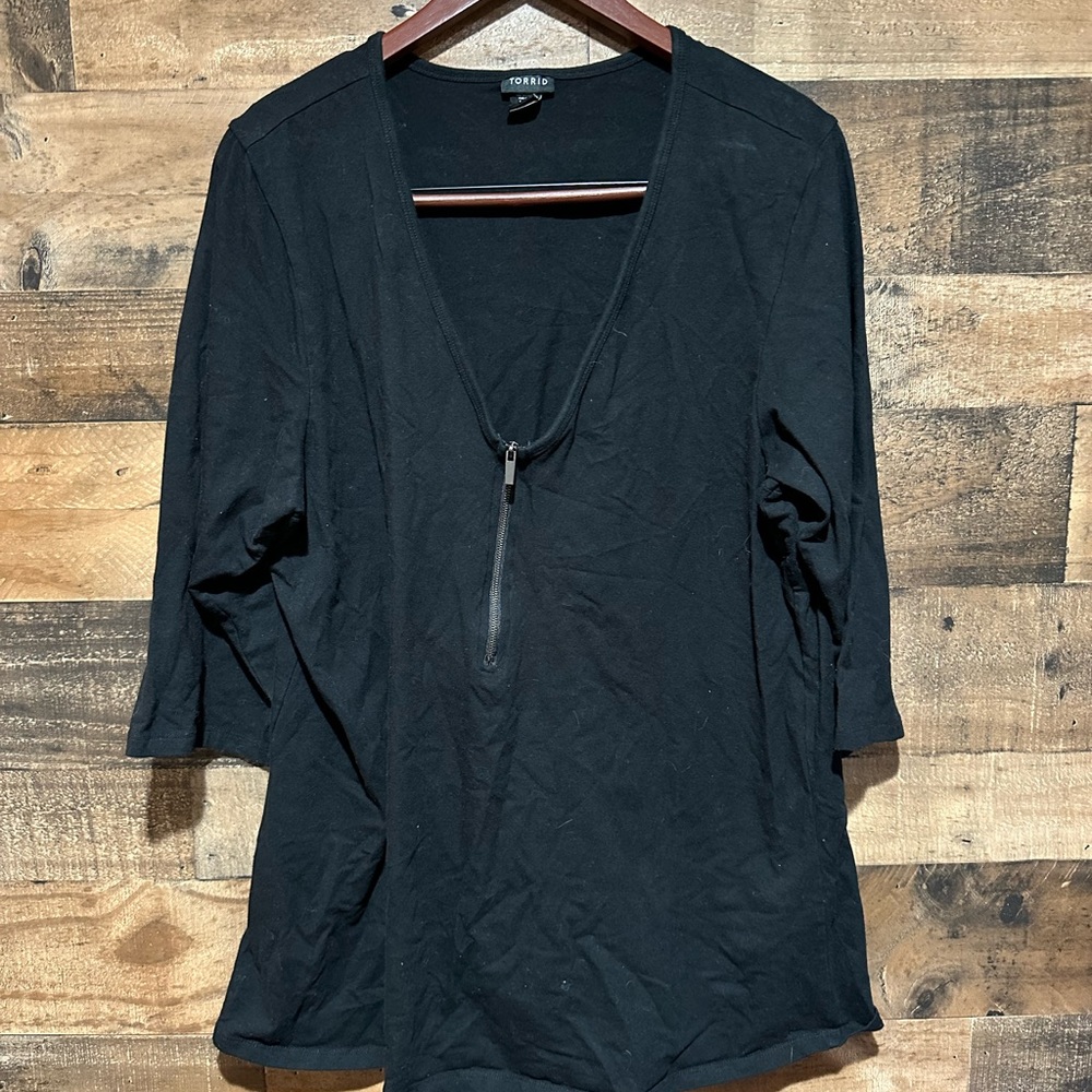 Torrid 4 4X black 1/4 zip shirt womens plus size